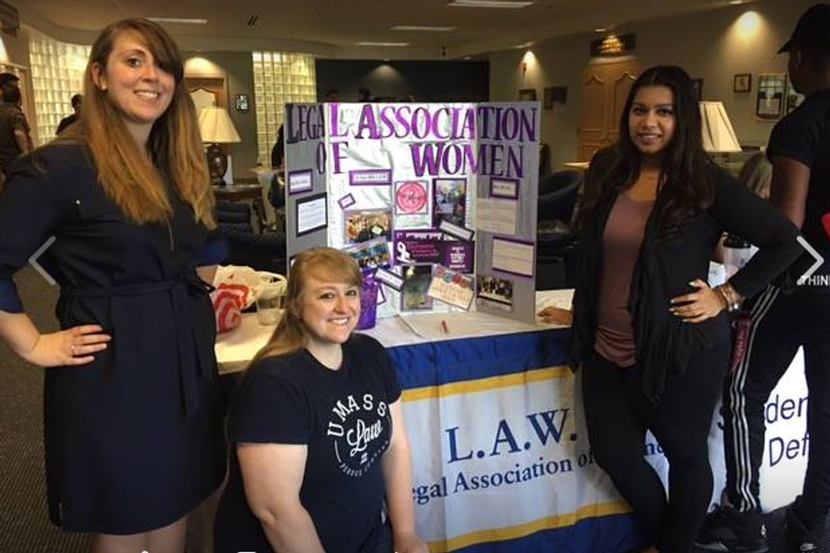 Alicia Blanchard, Desiree Costa and Minnie Bhaumik tabling for Legal Association of Women