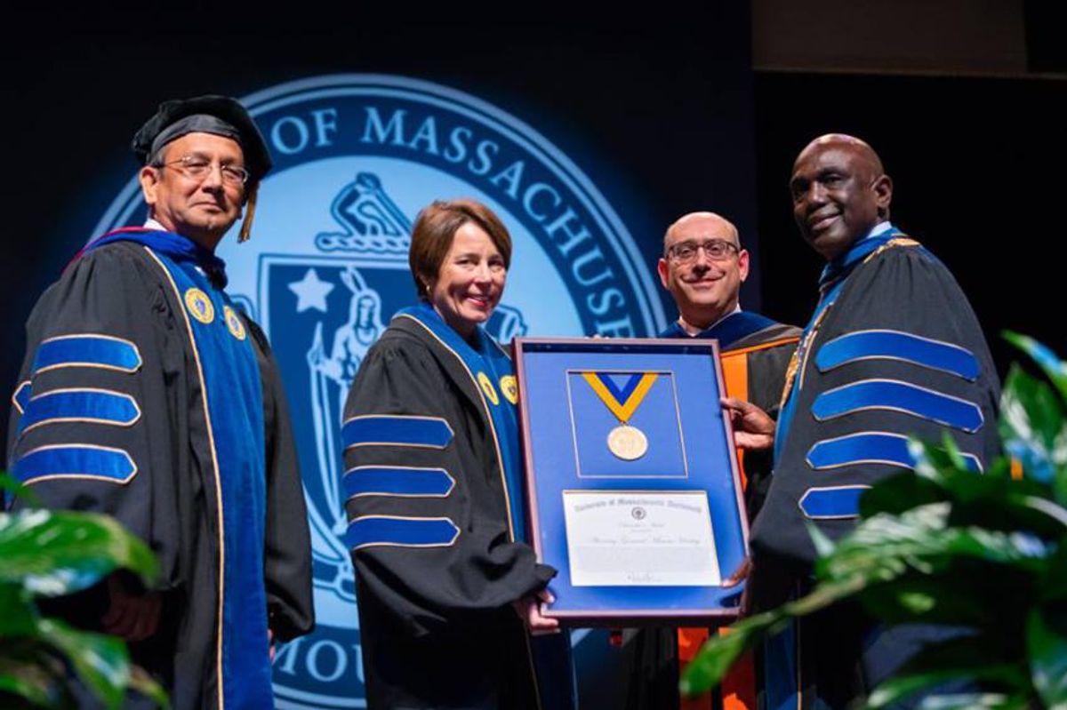 Attorney General Maura Healey receives Chancellor's Medal at 2018 UMass Law Commencement