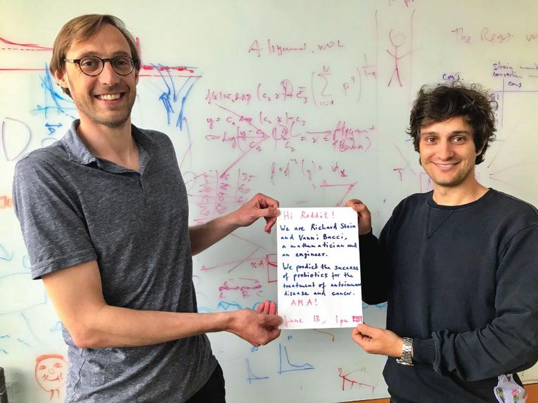 Richard Stein, left, Dana-Farber Cancer Institute, and Vanni Bucci published a method to predict the success of probiotics for the treatment of autoimmune diseases and cancer.
