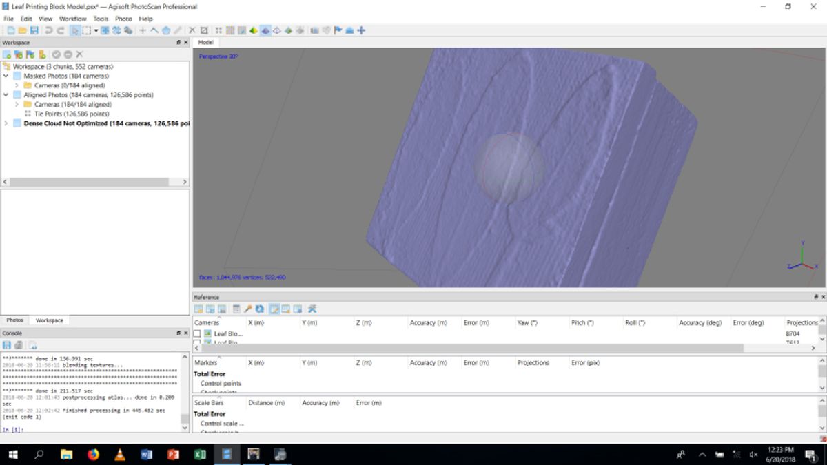 Final 3D render - sage leaf block. Screenshot by Digital Scholarship Fellows and Jessica Linker