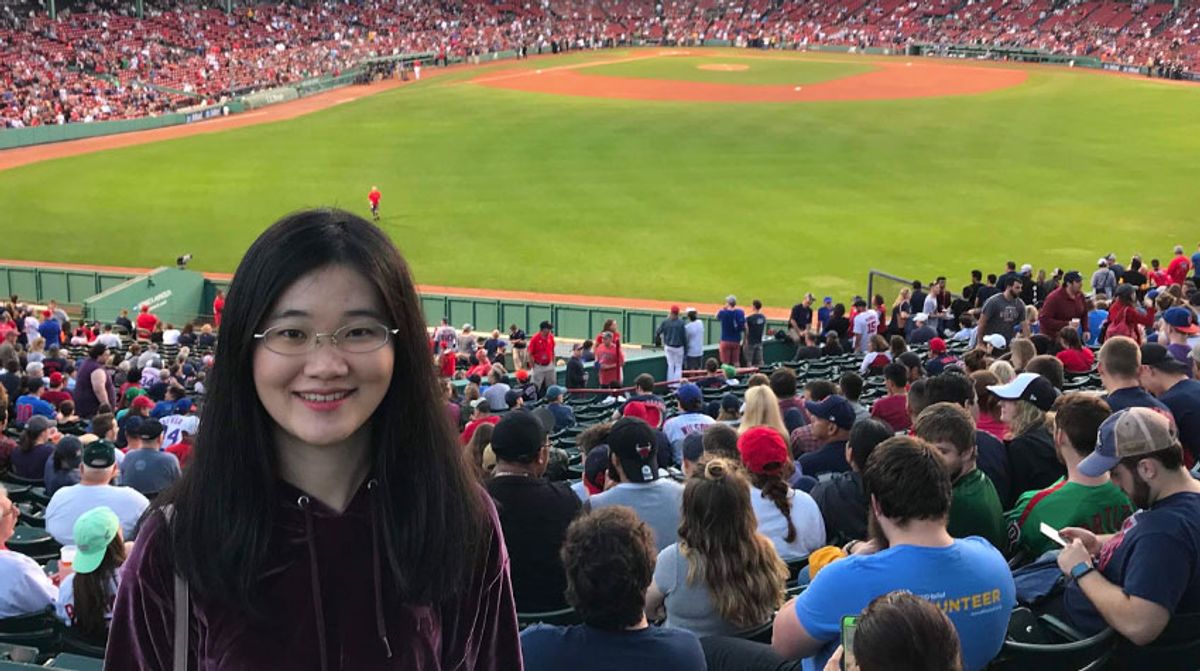 Navitas student Hsuanchen Huang at Fenway Park in Boston