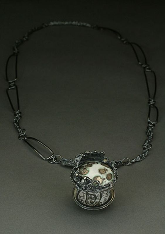 Lillian E. Webster, And what I dreamed..., sterling silver and enamel necklace.