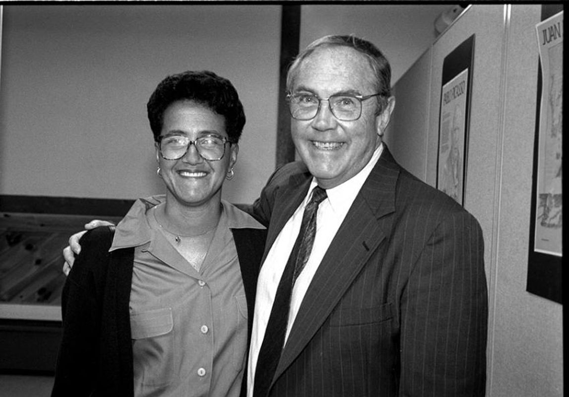 Susan T. Costa ’72 pictured with former Dean of Students Don Howard