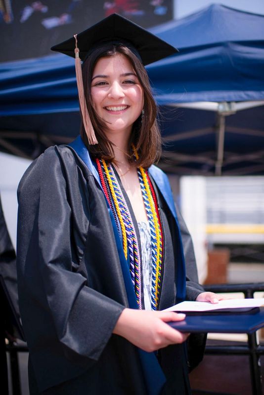 Capri McLucas moments before crossing the stage at Commencement