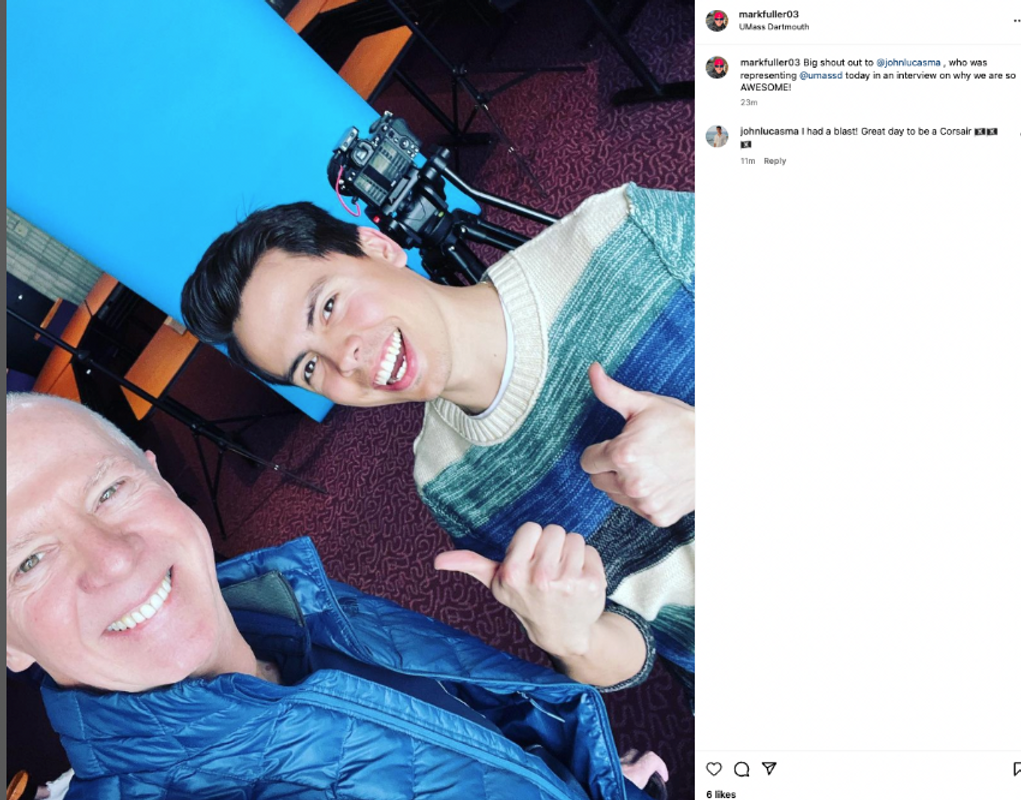 Instagram post of selfie with Mark Fuller and John Lucas Guimaraes