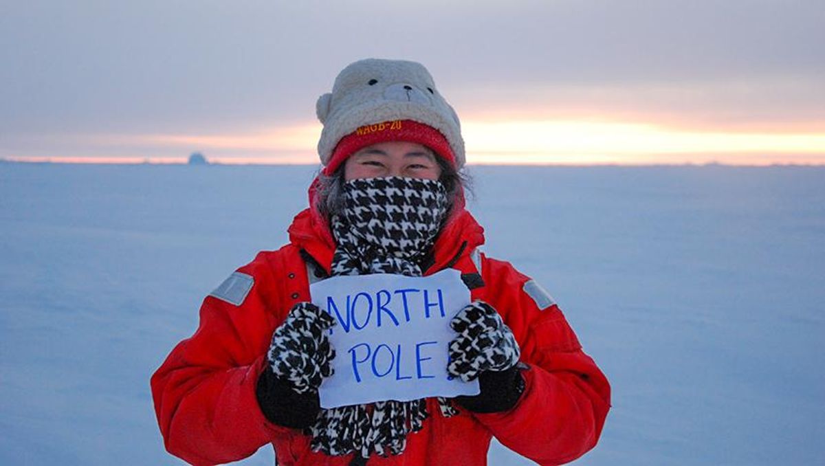 MS in marine science & technology student Marcia Campbell pictured at the North Pole