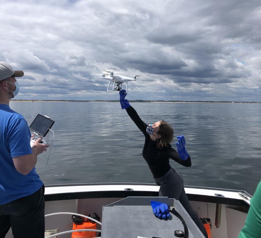 Agata Piffer Braga catches a drone in midair