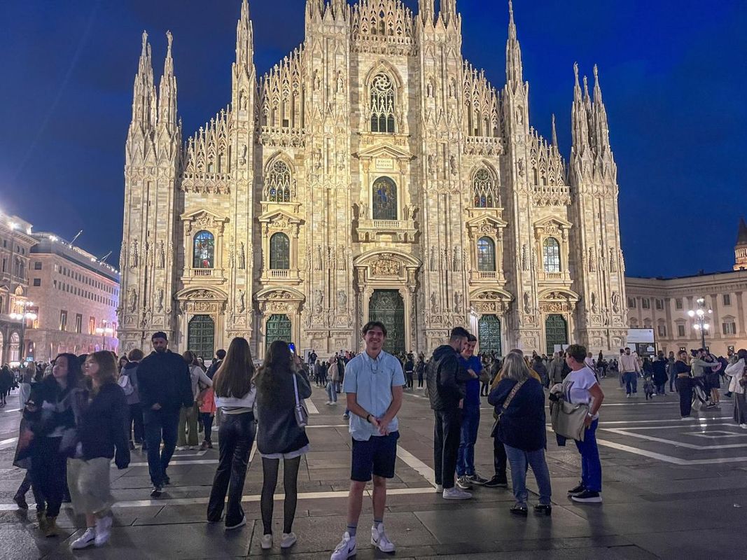 Devon Zapor '24 pictured in Milan, Italy.