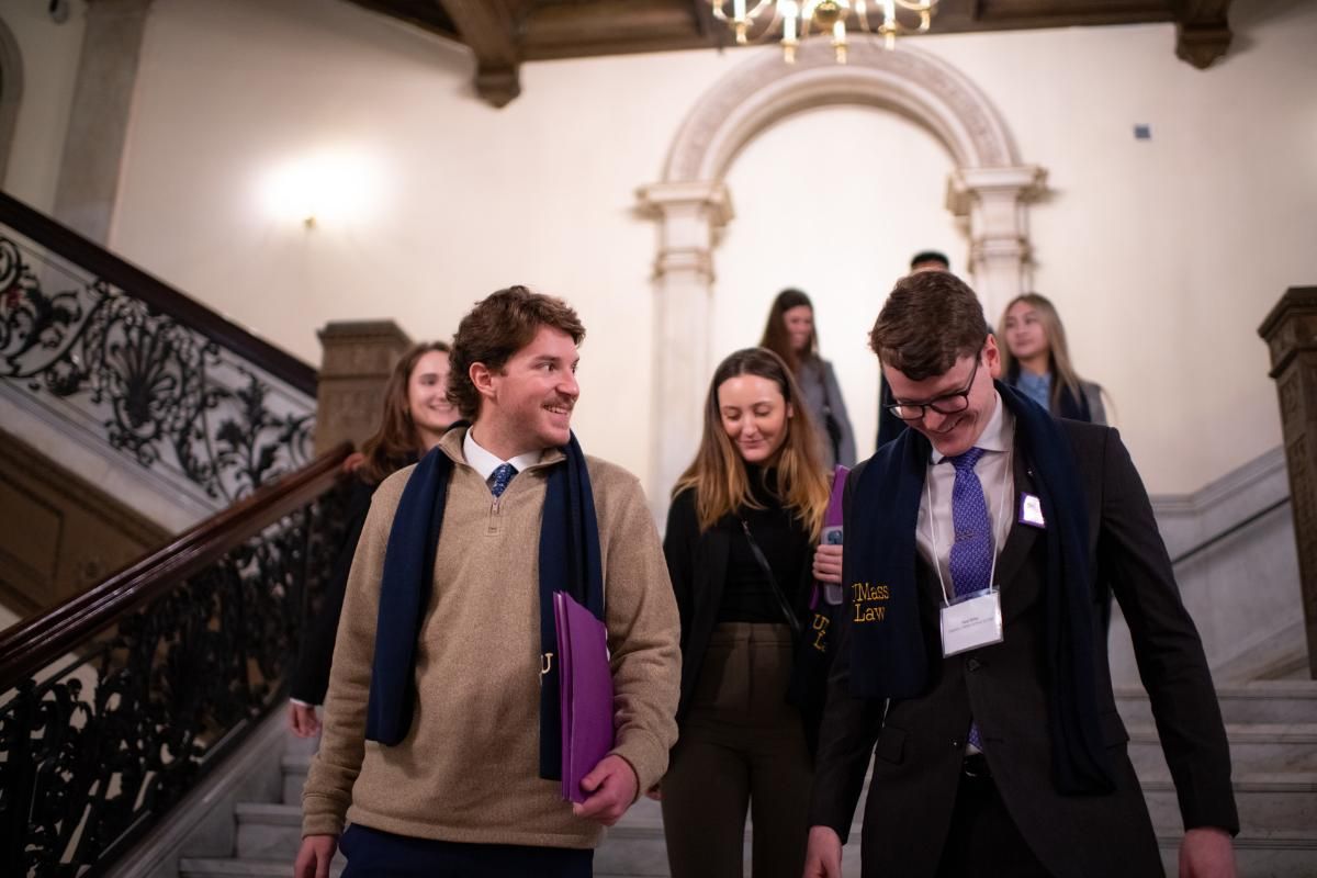 Riley and classmates tour the Massachusetts State House.