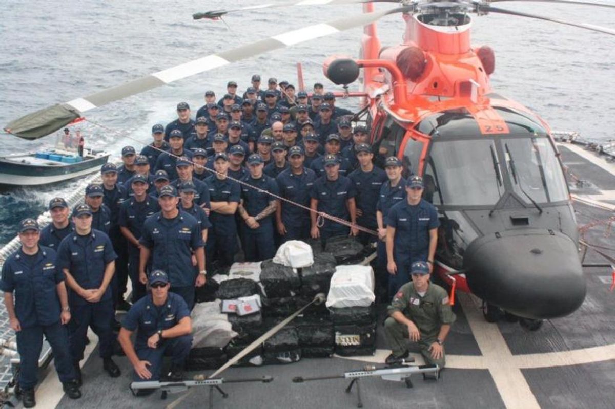 Chris aboard the USCGC Valiant after a 'cold-hit' that resulted in the confiscation of millions of dollars worth of illegal drugs