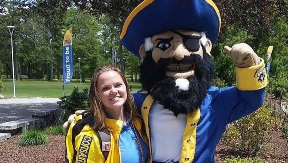 Mollie Madigan posing with Arnie