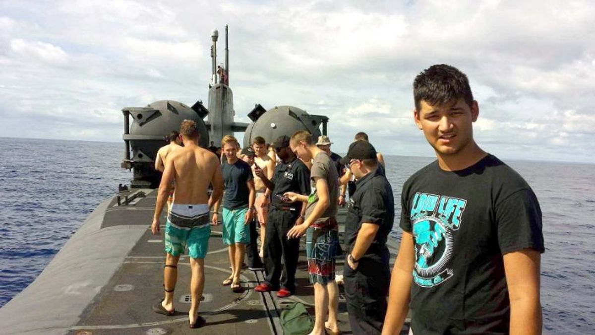 Javier and the crew aboard the U.S.S. Ohio.