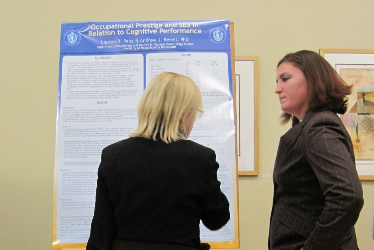 Psychology Student Lauren Papa presenting poster at 2012 NEPA