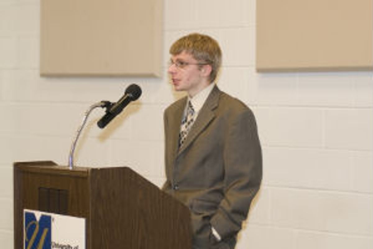 A student addresses the convocation.