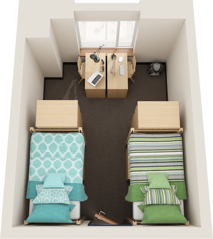 Floor plan rendering of Pine Dale rooms.