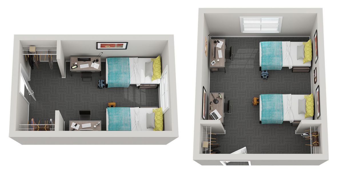 Floor plan renderings for Balsam and Spruce