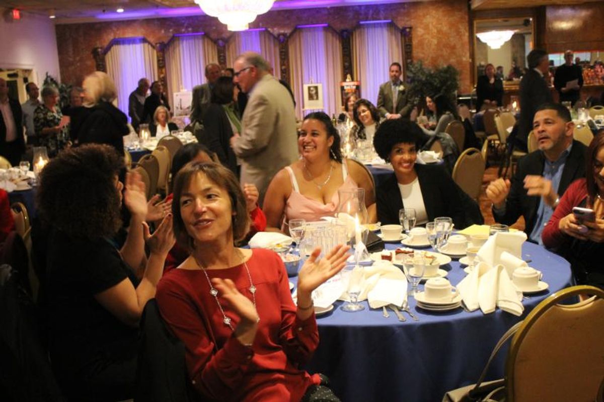 Lisa Joackim and some students from WEP at 2018 banquet