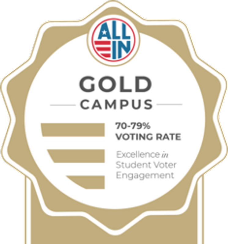 70-79% Voting rate - Excellence in Student Voter Engagement
