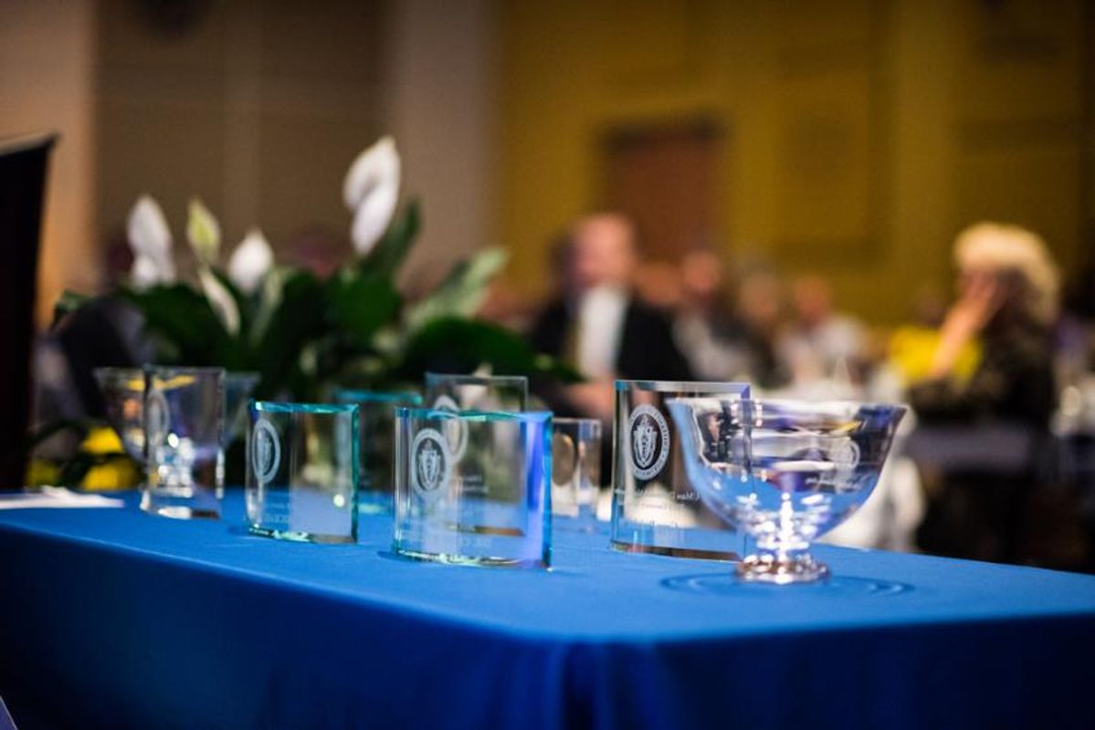 Table display at the 2015 Alumni Awards