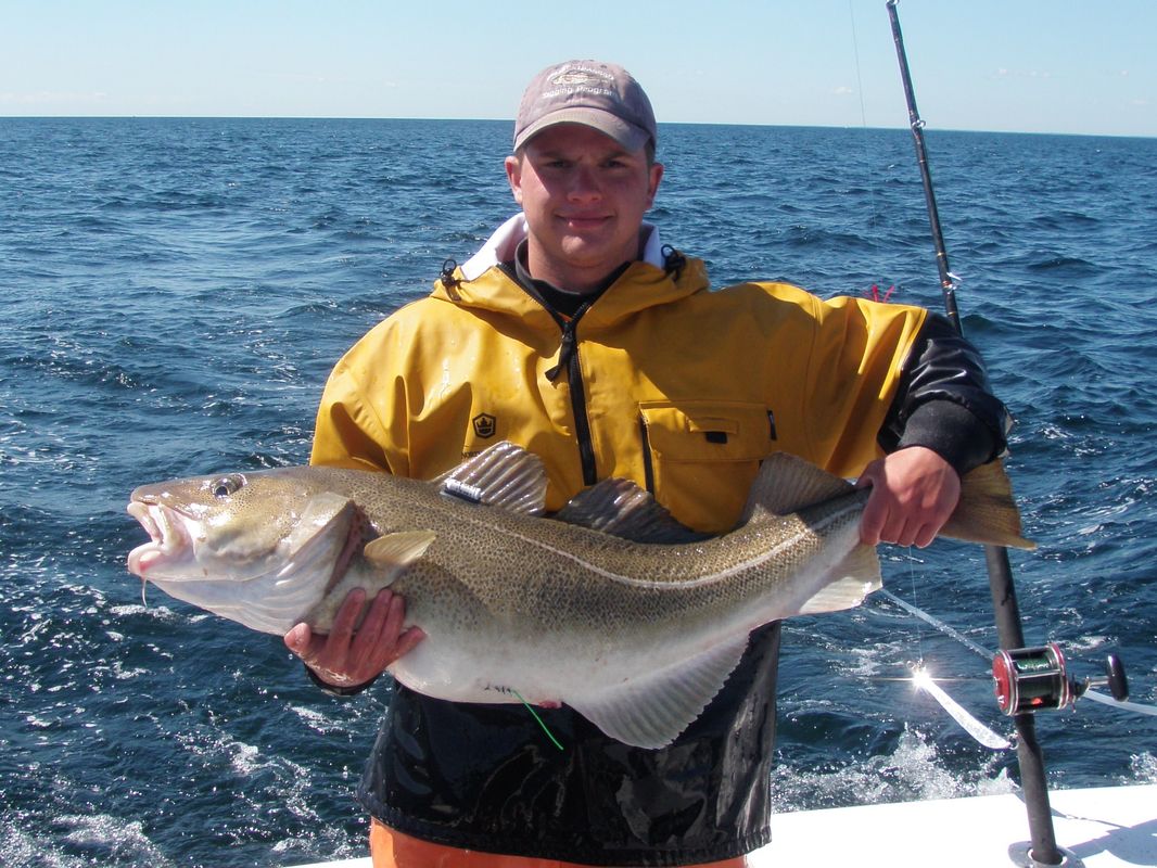 Doug Zemeckis holding a cod