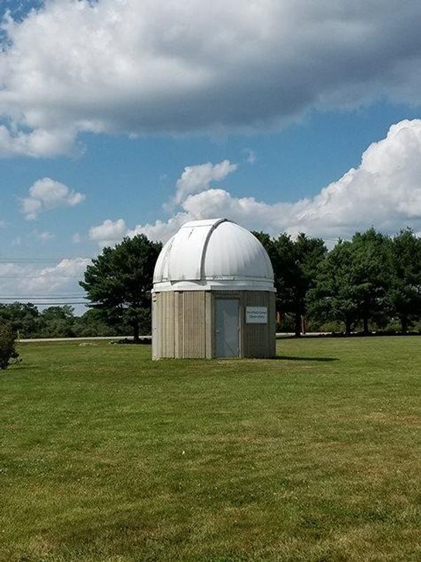 Observatory with blue sky and clouds