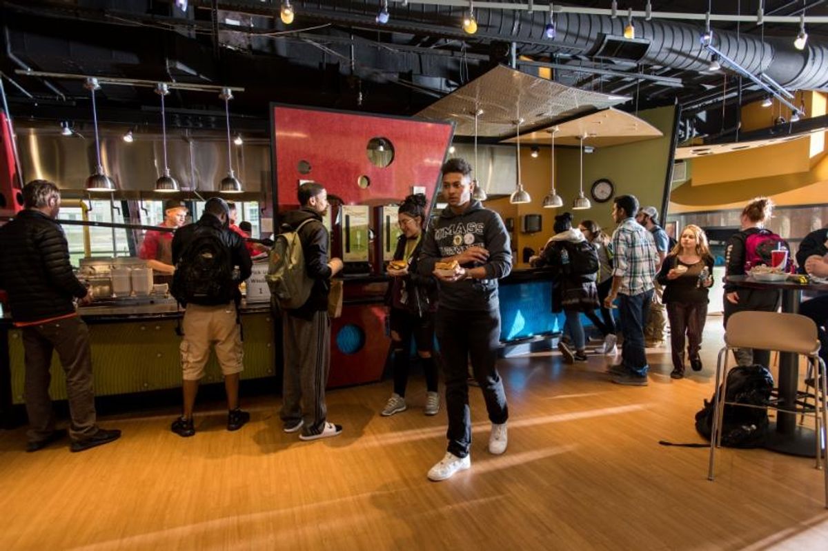 Students eating at Birch Grill
