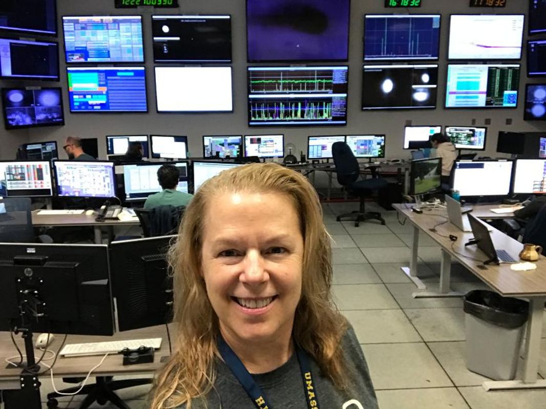 Janeen Romie in control room of LIGO Livingston Laboratory