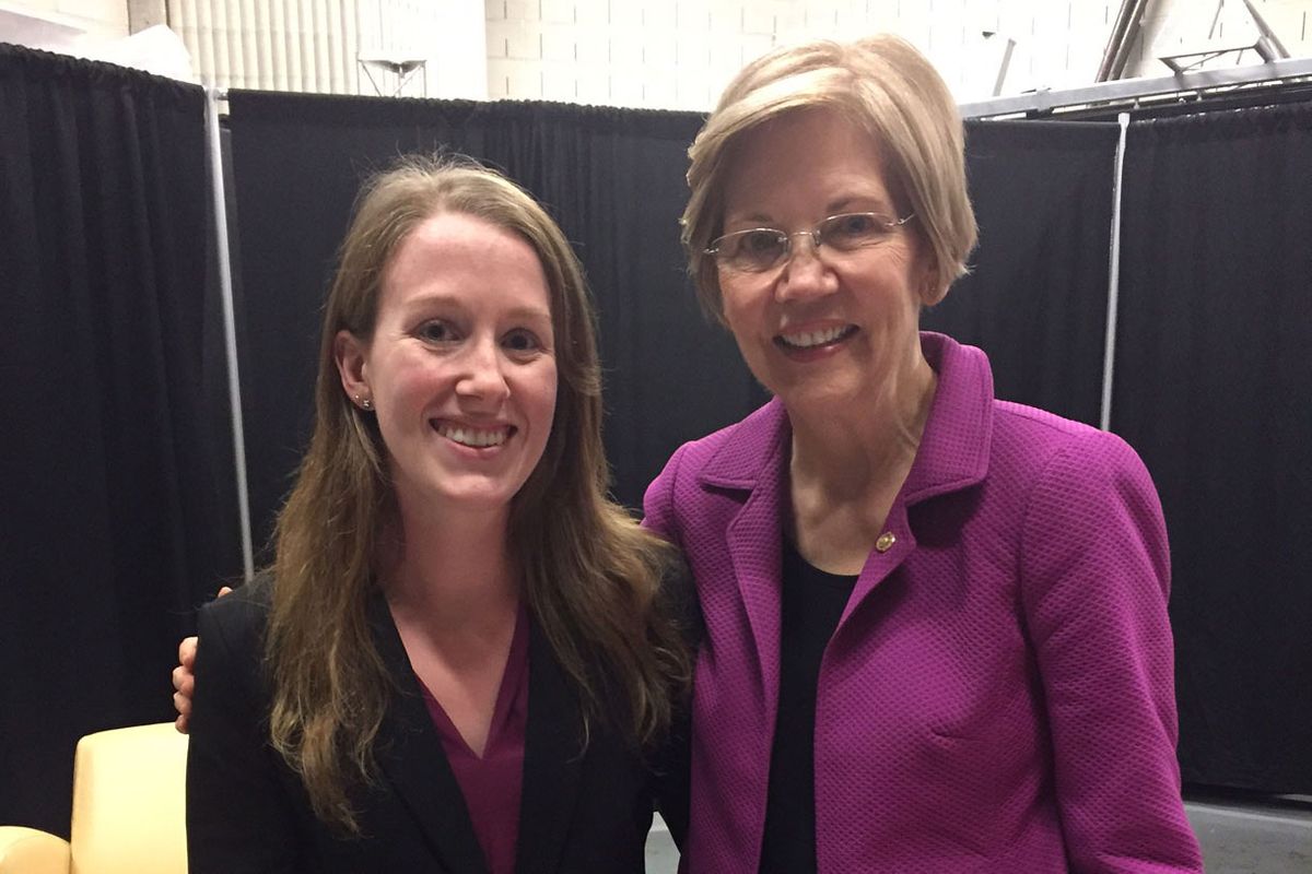 Mary McBride with Senator Elizabeth Warren