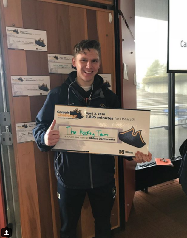 UMassD students pose for corsair challenge