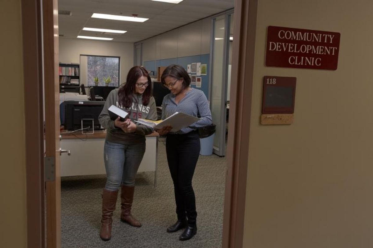 Students at UMass Law Community Clinic