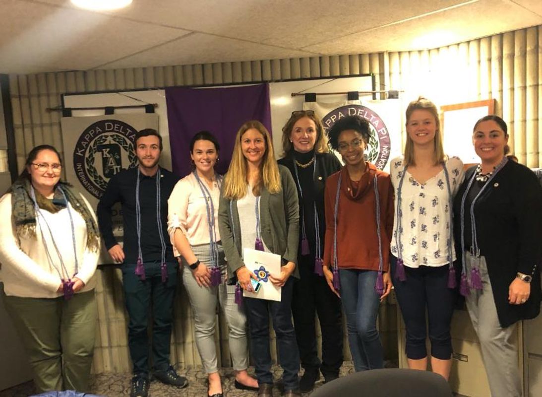 Education students posing after awards