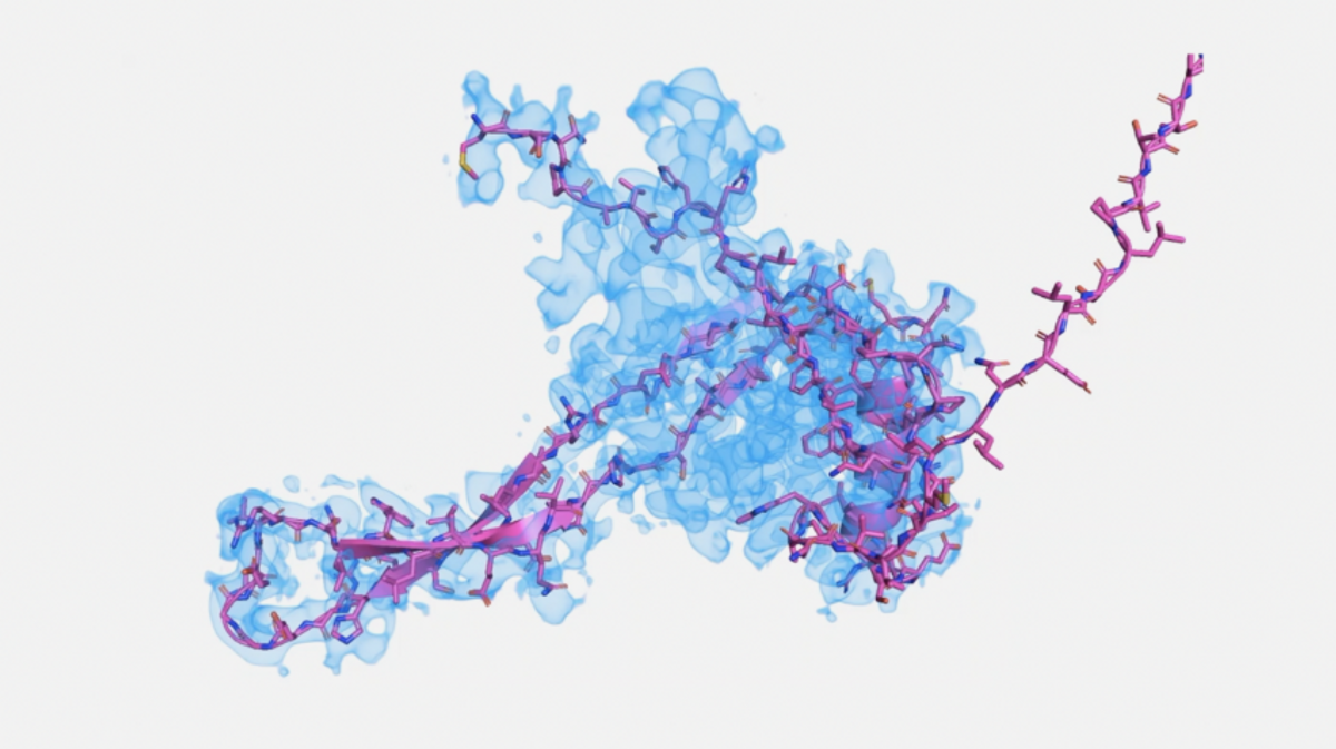 3D render of protein molecules