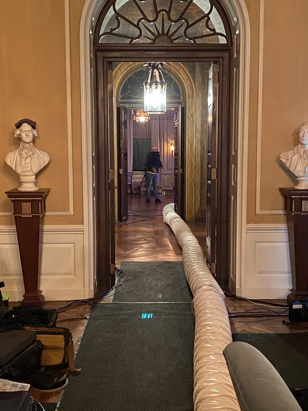 Hallway with ventilation system