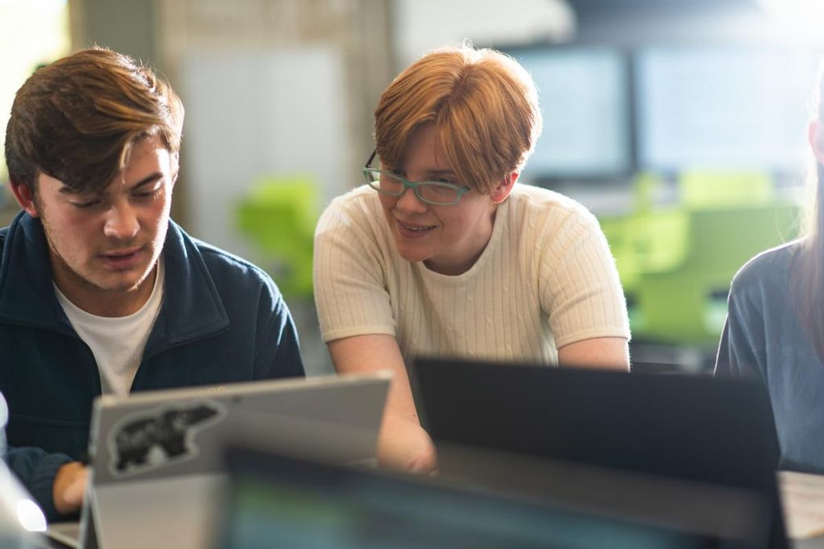 Male student in computer engineering lab