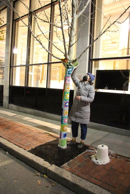 Rosie at work on Purchase St