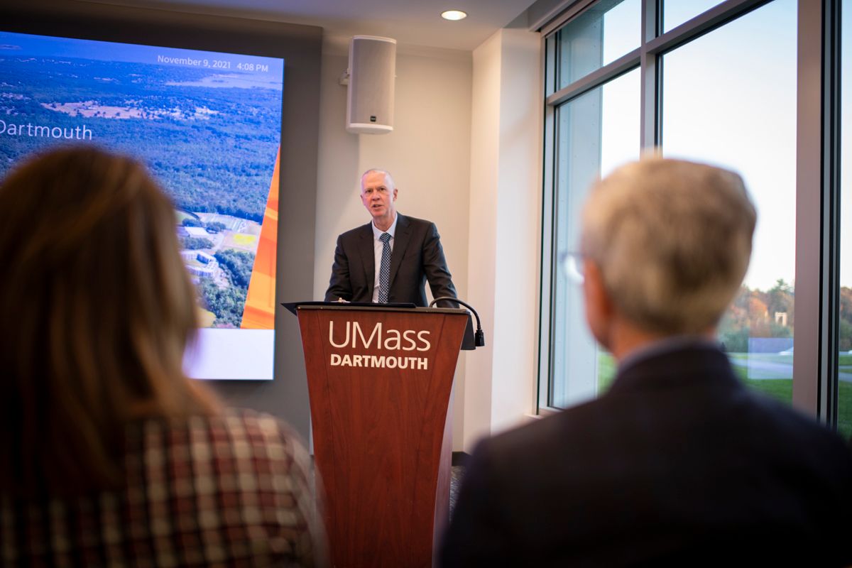Chancellor Fuller at podium
