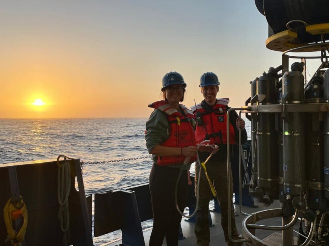 Adrienne and Lukas of SMAST aboard the R/V Neil Armstrong