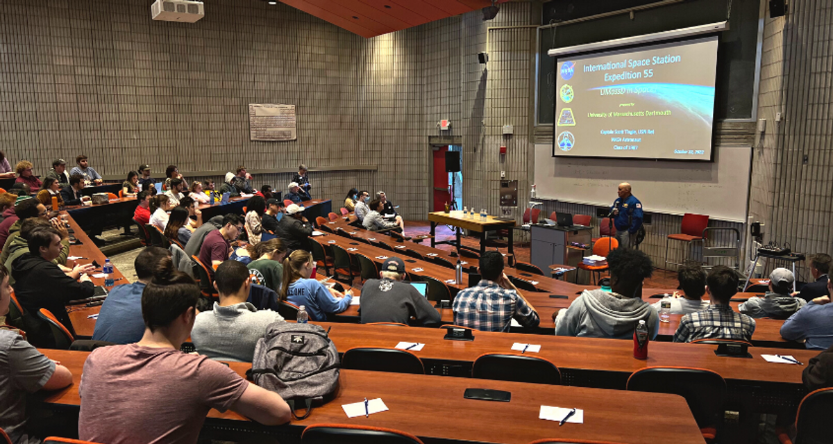 Scott Tingle, NASA Astronaut, presented to 116 senior engineering majors at UMassD