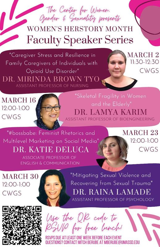 CWGS Women Faculty Speaker Series poster