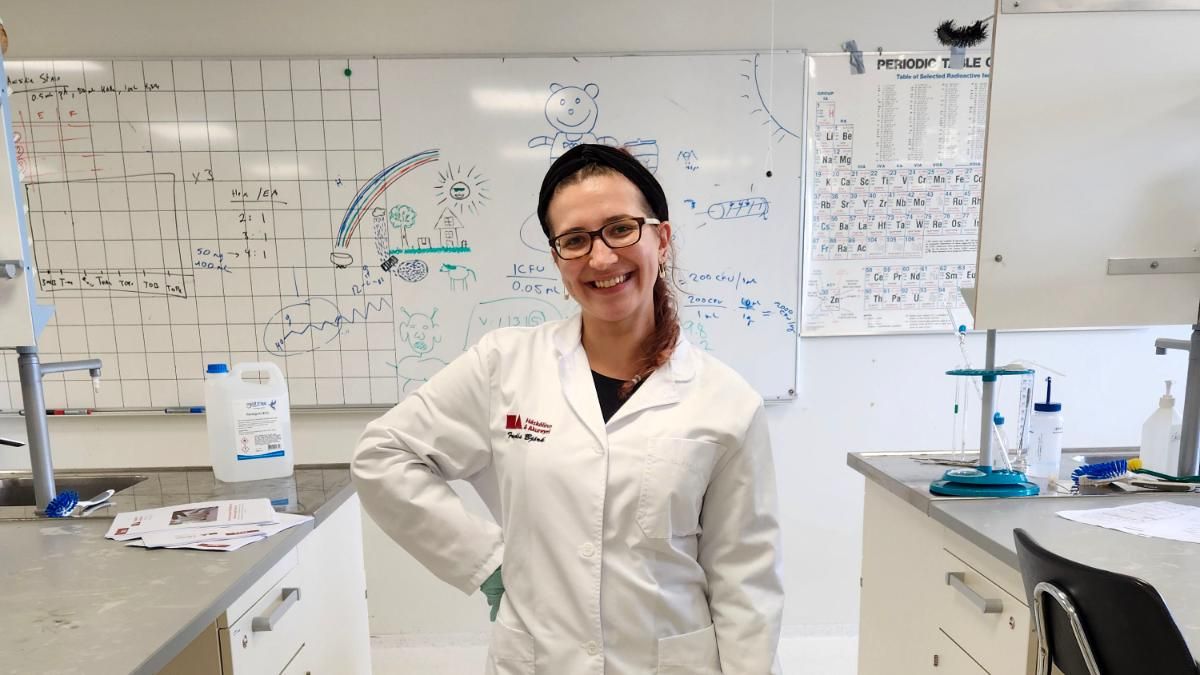 Biology major working in a lab at the University of Akureyri (Iceland)