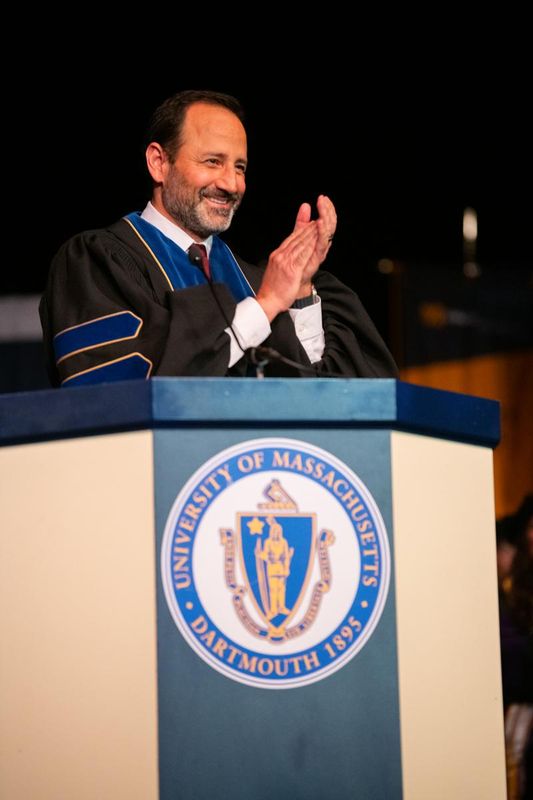 Law Dean Panarella at podium