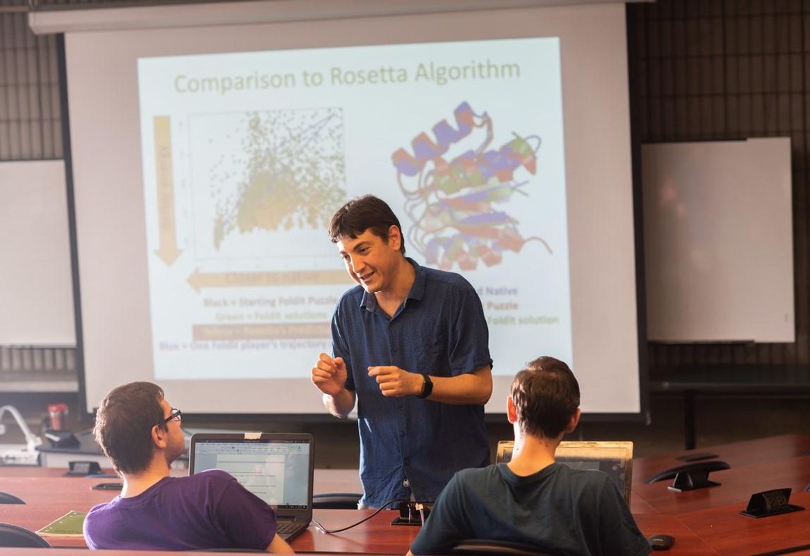 Professor lecturing to students