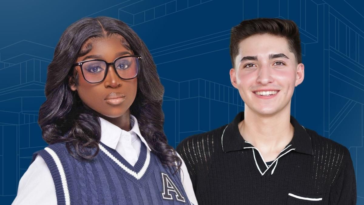 students Audrey Nortey and Jack Greene