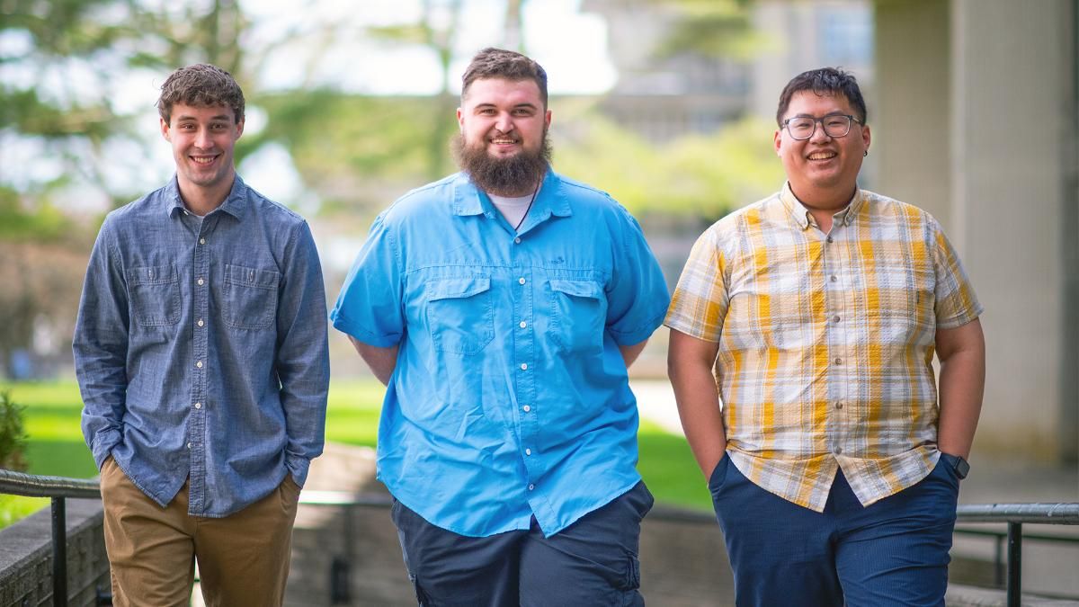 UMassD's 3 SMART scholars Nathanael Winchell, Eric Savage, and Jin Feng Lin