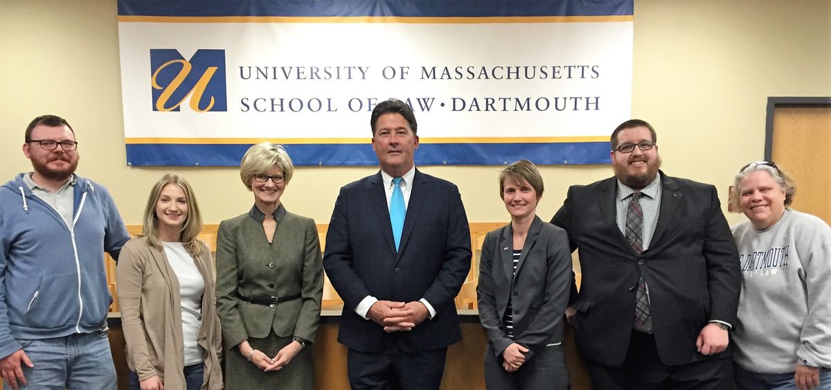 Members of the Student Animal Legal Defense Fund with State Senator Mark Montigny