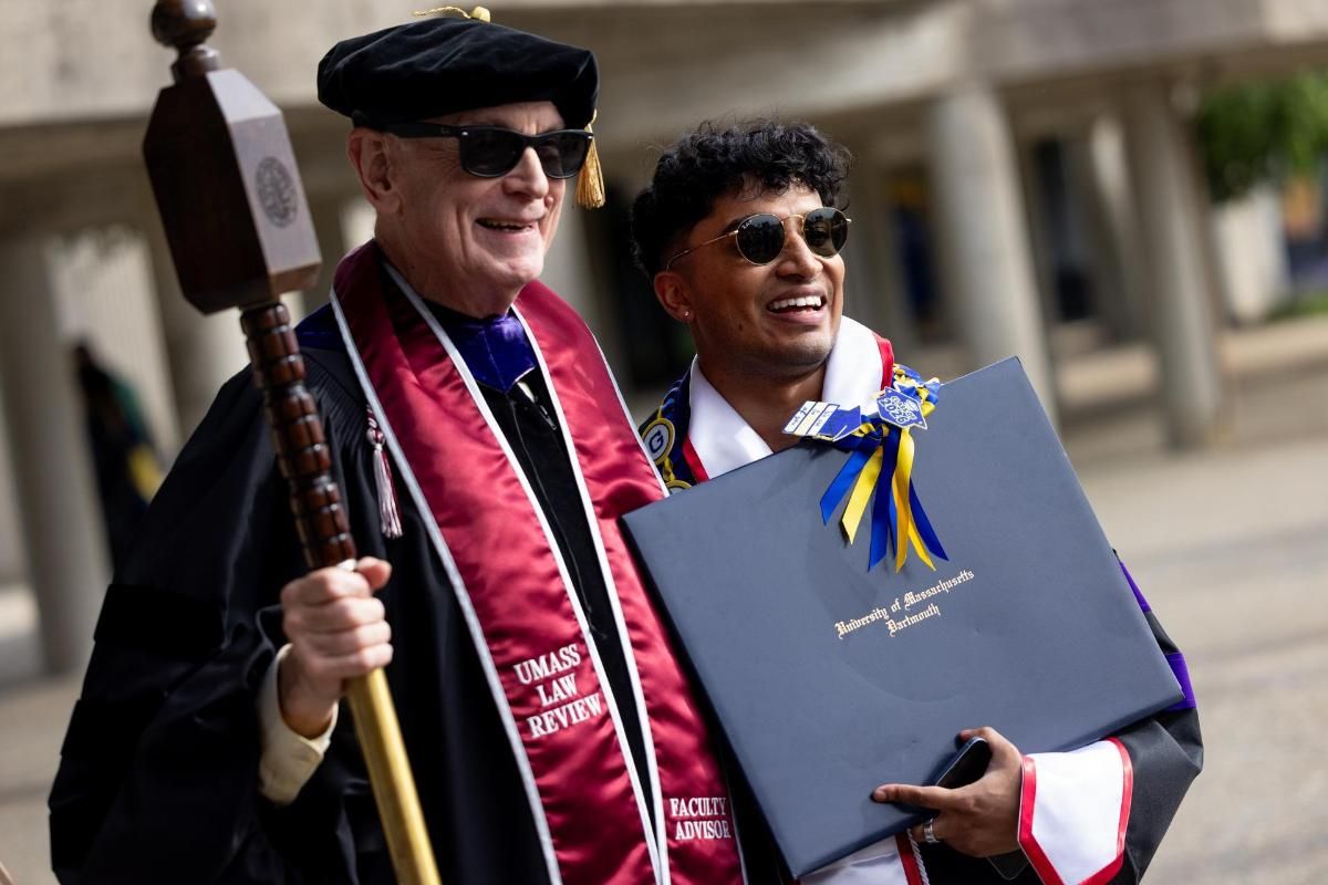 UMass Law student pictured with Prof. Dwight Duncan