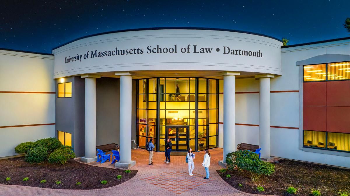 Aerial view of UMass Law