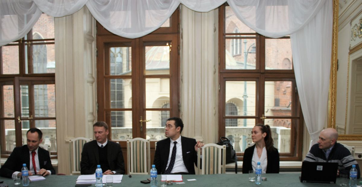 Peltz-Steele (right) on panel at Jagiellonian University March 16, 2017