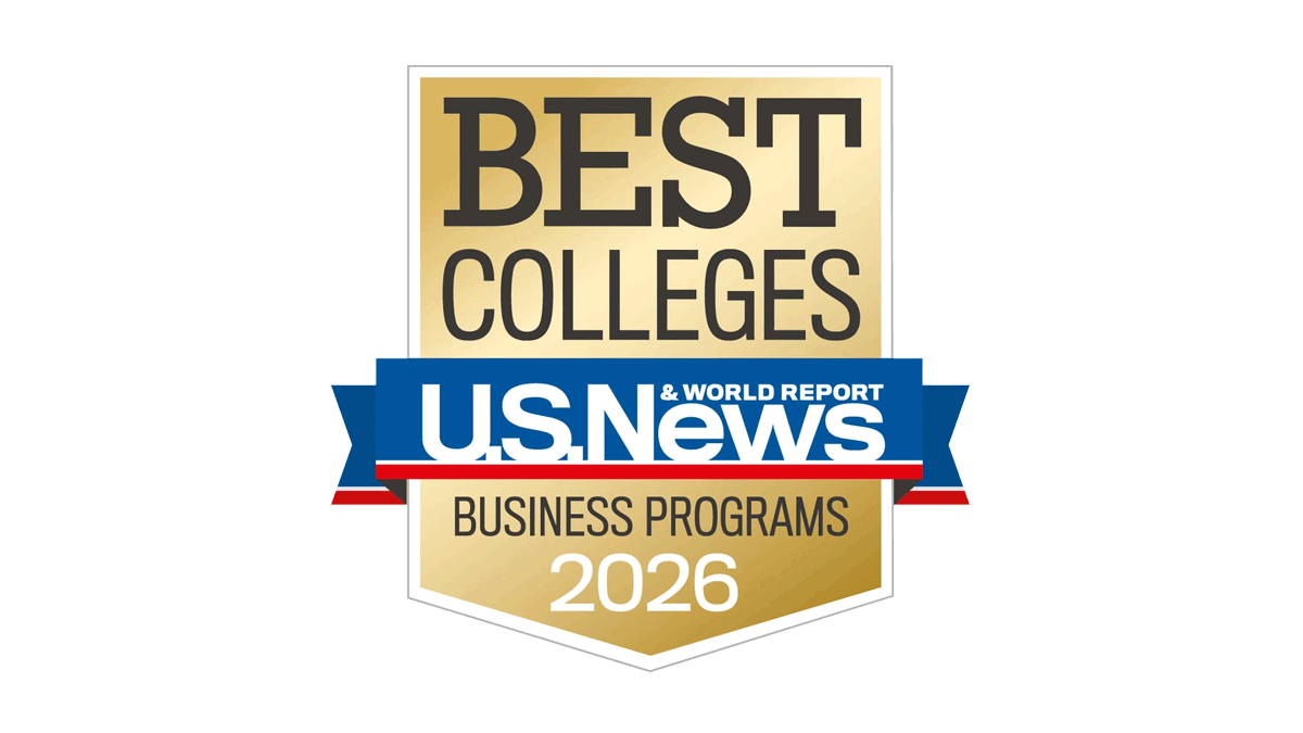 U.S. News & World Report Best Undergraduate Business Programs 2026 badge.