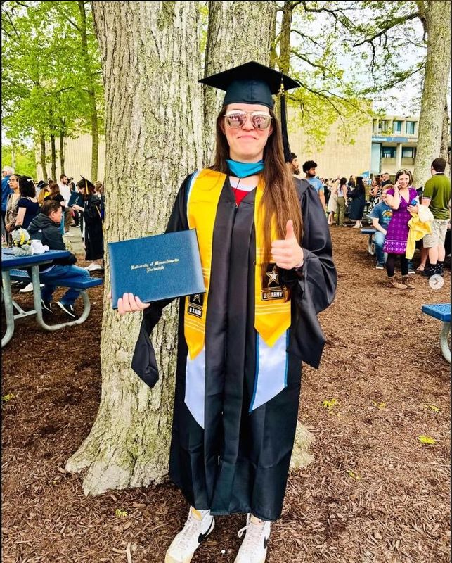 Claire Yost '25 at UMassD Graduation